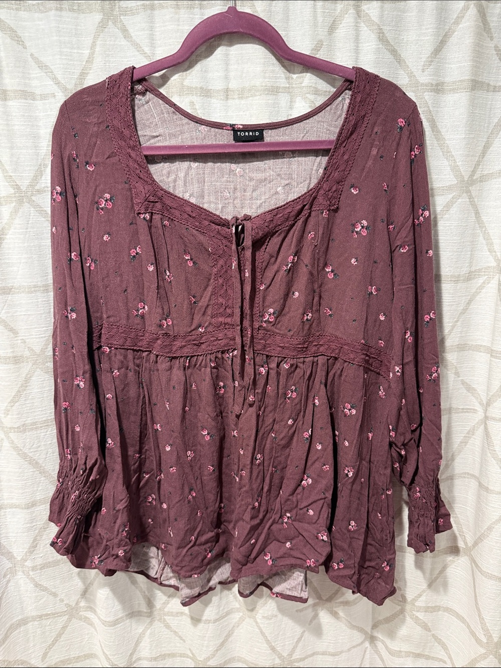 torrid mauve-berry floral blouse